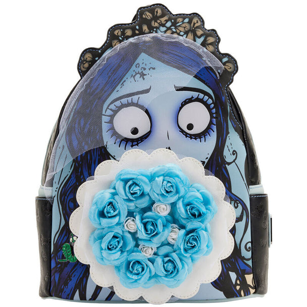 Sac à dos Loungefly Corpse Bride Emily Bouquet en simili cuir vegan avec fleurs décoratives