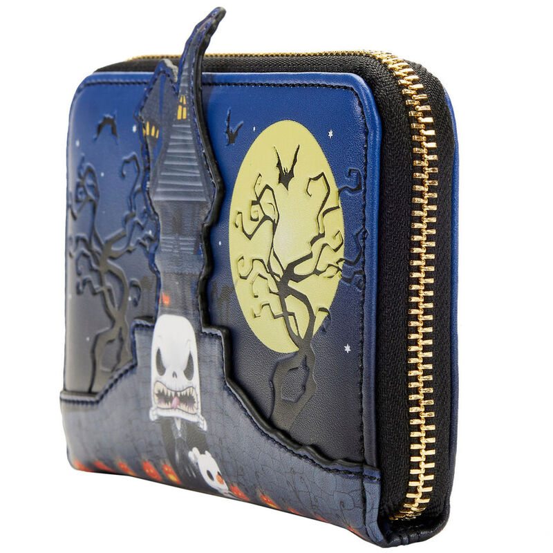 Fermeture éclair métallique solide du portefeuille Jack Skellington Loungefly