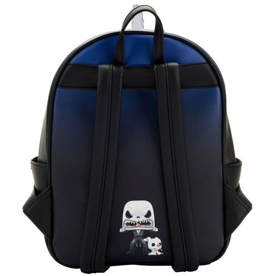 Intérieur du sac à dos avec doublure en tissu assorti aux motifs Jack Skellington