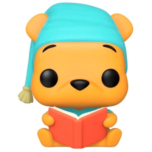 Figurine Funko POP de Winnie l'Ourson lisant un livre, hauteur 9 cm, présentée dans une boîte cadeau avec fenêtre
