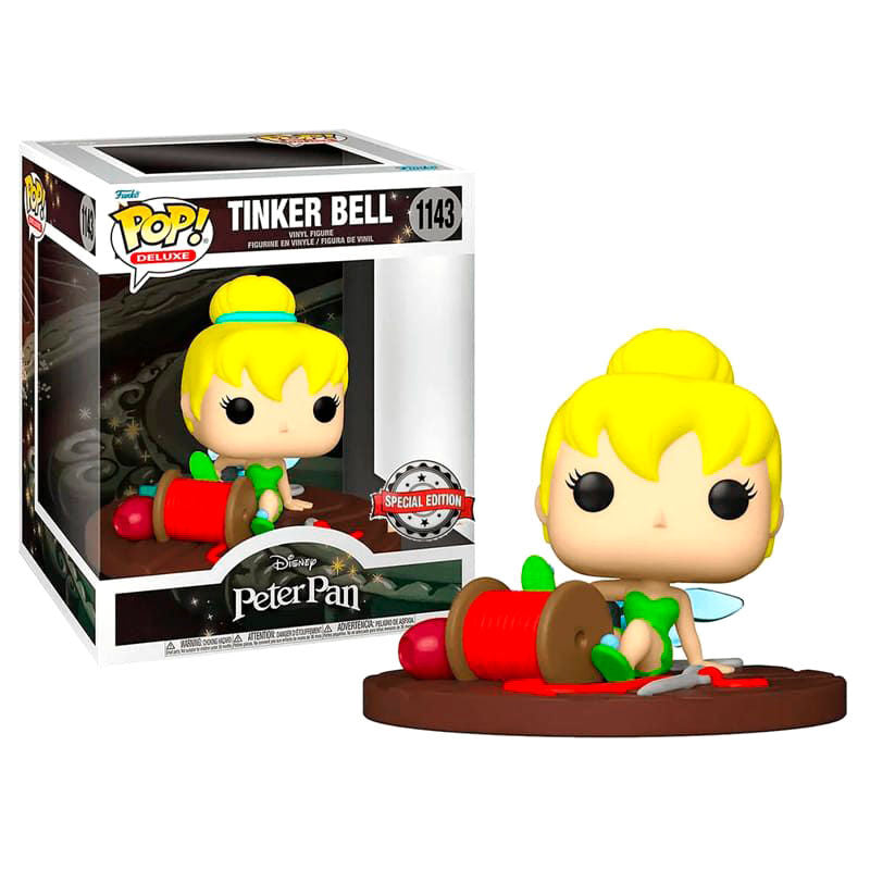 Figurine Funko POP de Clochette sur bobine issue de Disney Peter Pan, vue de face avec détails colorés