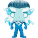 Vue rapprochée de la figurine Funko POP Superman Blue exclusive avec détails précis et boîte transparente