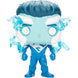 Vue rapprochée de la figurine Funko POP Superman Blue exclusive avec détails précis et boîte transparente