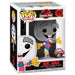 Vue rapprochée de la figurine Funko POP Mr.DNA Jurassic Park exclusive montrant les détails en vinyle
