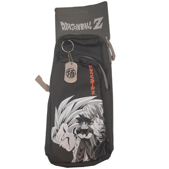 Sac bandoulière Dragon Ball Z CERDÁ vue de face avec logo coloré sur fond noir