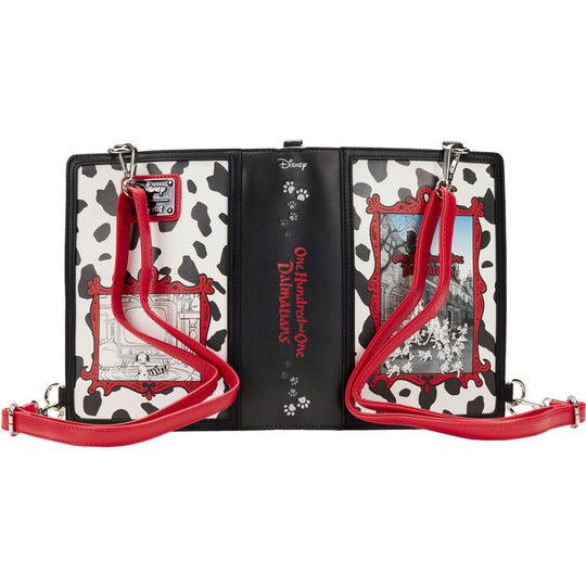 Vue latérale du sac à dos convertible Loungefly 101 Dalmatians montrant sa finesse