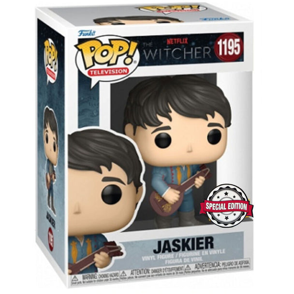 Figurine Funko POP Jaskier The Witcher exclusive de 9 cm dans sa boîte cadeau avec fenêtre
