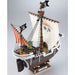 Gros plan sur les détails du kit modèle Going Merry One Piece sans peinture ni colle