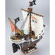 Gros plan sur les détails du kit modèle Going Merry One Piece sans peinture ni colle