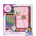 Téléphone jouet Disney Princesses avec boutons lumineux et sons intégrés, présenté sur fond blanc