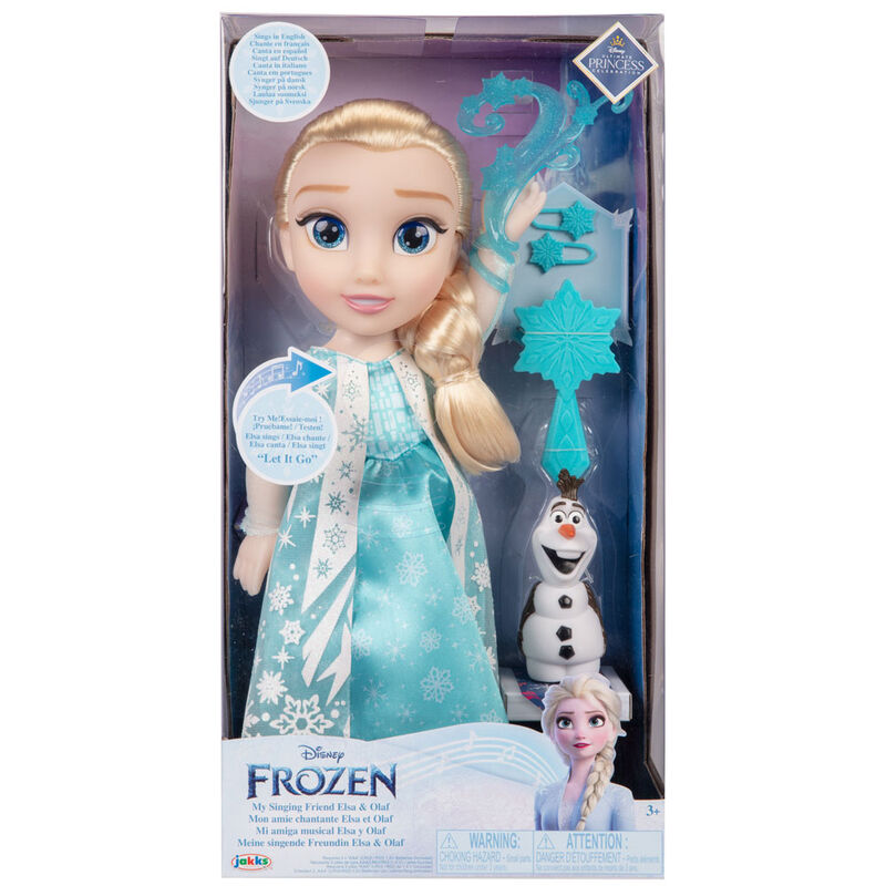 Poupée Elsa Frozen 2 de 38 cm en tenue bleue musicale et multilingue JAKKS PACIFIC