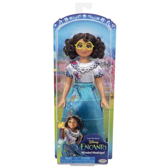 Poupée Mirabel de Disney Encanto mesurant 25 cm, vue de face avec sa tenue colorée