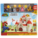 Vue d'ensemble du playset Super Mario Bros Château Mushroom Kingdom avec ses 24 pièces colorées et détaillées.