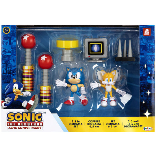 Figurine Sonic The Hedgehog de 6 cm du set diorama JAKKS PACIFIC, vue de face détaillée