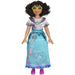 Poupée Disney Mirabel Encanto posée sur un fond neutre, mettant en valeur ses vêtements et accessoires