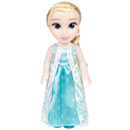 Poupée Elsa Frozen 2 en position debout montrant ses vêtements et accessoires officiels