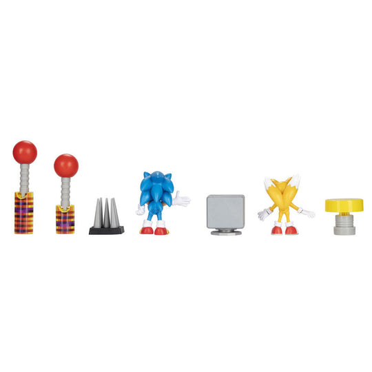 Vue rapprochée de la figurine Knuckles dans le set diorama Sonic The Hedgehog de 6 cm