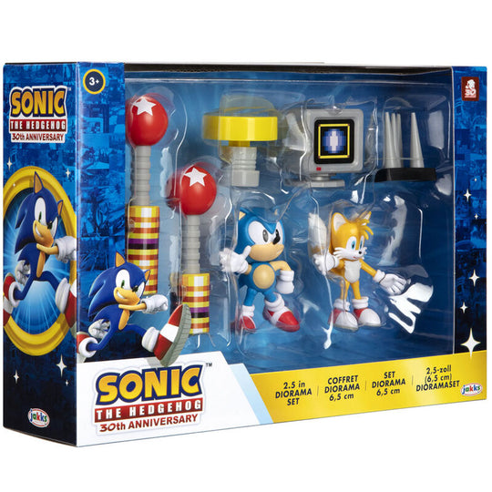 Packaging officiel JAKKS PACIFIC du set diorama Sonic The Hedgehog avec 5 figurines