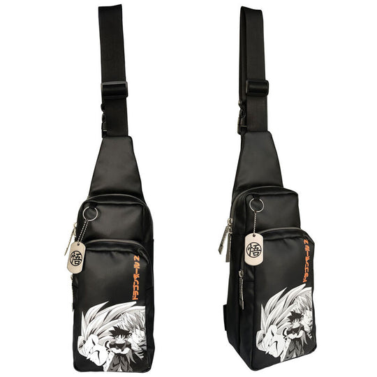 Vue latérale du sac bandoulière Dragon Ball Z CERDÁ montrant la bandoulière réglable