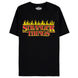 T-shirt Stranger Things Fire Logo en coton blanc vu de face avec logo rouge vif au centre