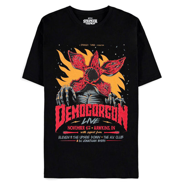 T-shirt Stranger Things avec illustration Demogorgon en gros plan, tissu 100% coton DIFUZED
