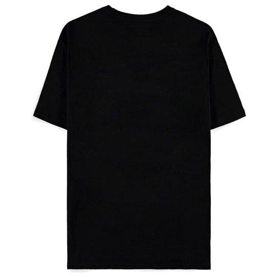 Détail du t-shirt Stranger Things Fire Logo montrant la texture du coton et l'impression du logo