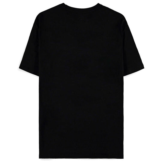 Vue de face du t-shirt Demogorgon Stranger Things montrant le design détaillé sur fond noir