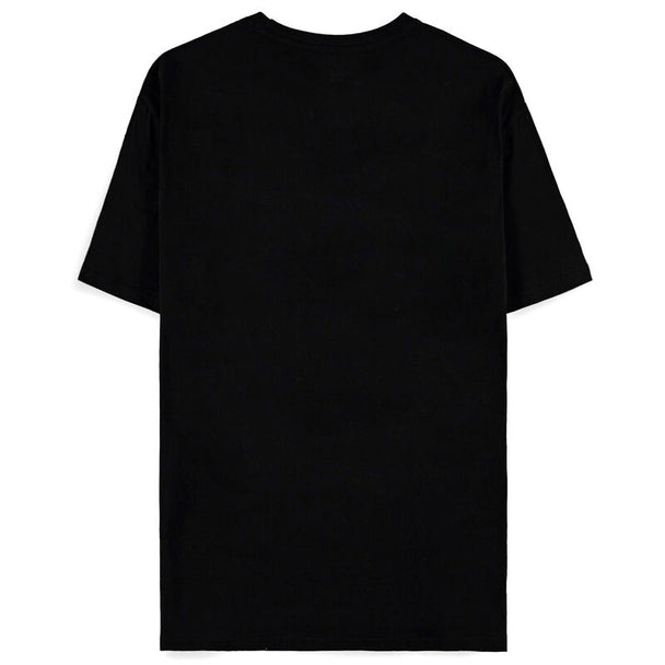Vue de face du t-shirt Demogorgon Stranger Things montrant le design détaillé sur fond noir