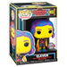 Figurine Funko POP d'Eleven en tenue centre commercial avec effet Black Light, vue de face