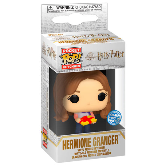 Porte-clés Pocket POP Hermione Harry Potter en gros plan montrant les détails du visage et des vêtements