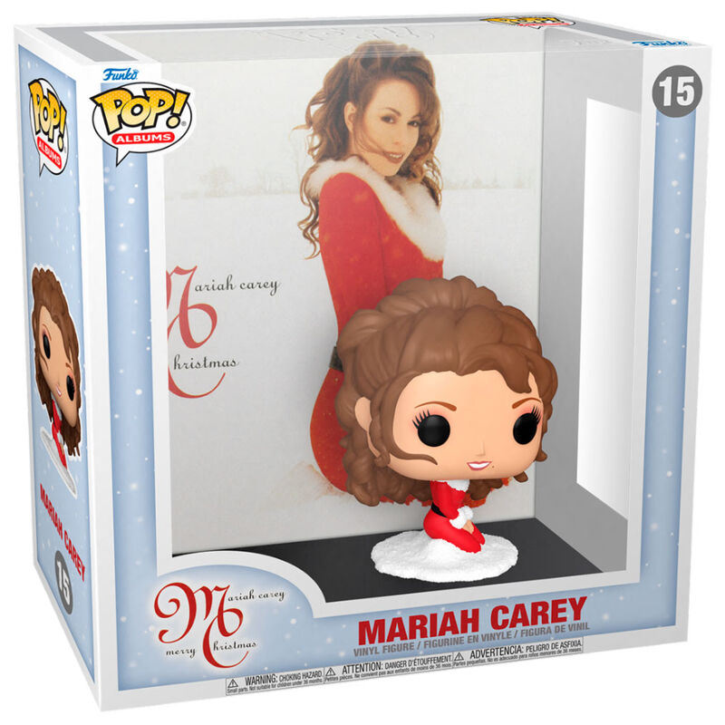 Figurine POP FUNKO de Mariah Carey en tenue festive Merry Christmas vue de face avec détails colorés