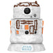 Zoom sur les détails colorés et le design unique de la figurine Funko POP R2-D2 édition Holiday