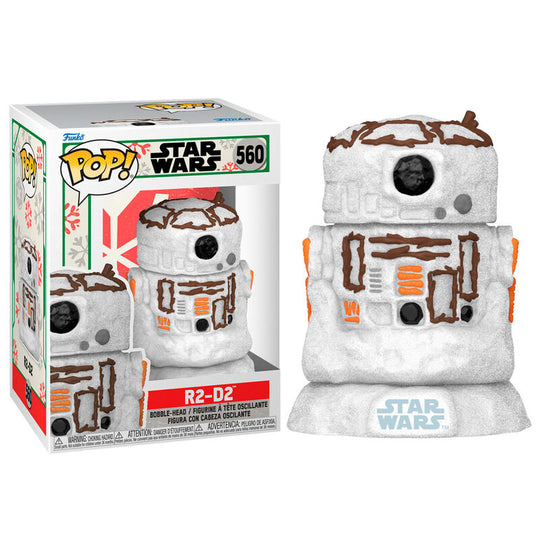 Vue latérale de la figurine Funko POP R2-D2 Star Wars Holiday, parfaite pour les collectionneurs