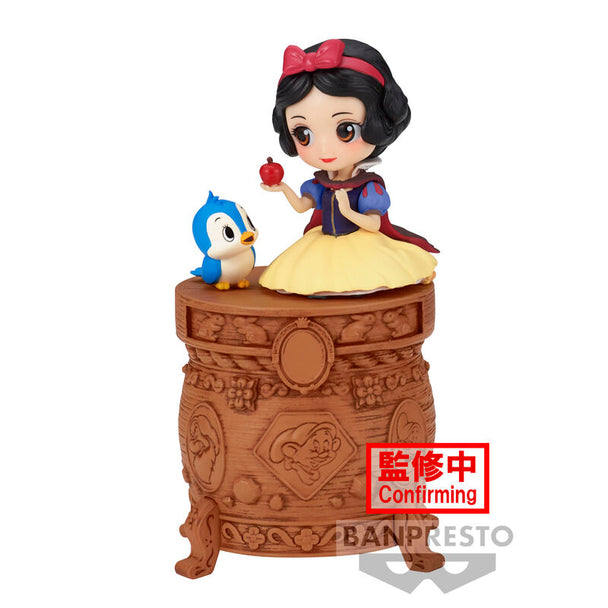 Figurine Q Posket Blanche-Neige Disney vue de face avec détails précis et couleurs vives
