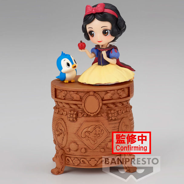 Profil gauche de la figurine Blanche-Neige Q Posket BANPRESTO montrant sa robe et coiffure
