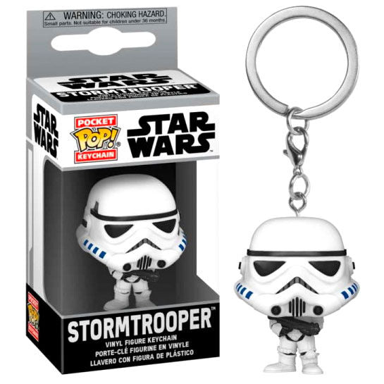 Porte-clés Star Wars Stormtrooper FUNKO Pocket POP accroché à un trousseau de clés