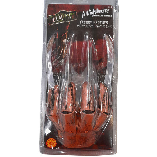 Détail du gant Freddy Krueger adulte signé RUBIES montrant les griffes acérées