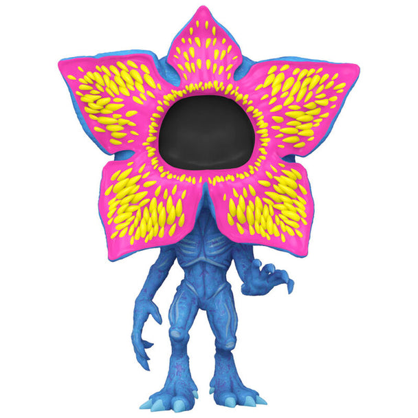 Figurine Funko POP de 9 cm représentant le Demogorgon de Stranger Things en version Black Light exclusive dans sa boîte cadeau avec fenêtre
