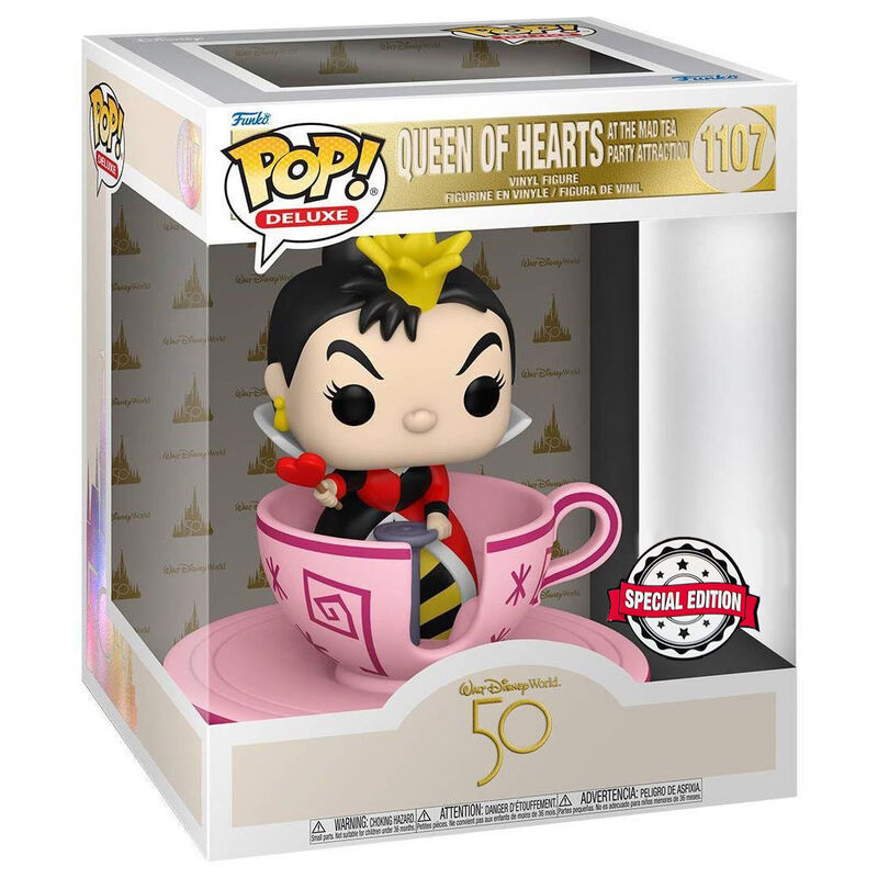 Figurine Funko POP Reine de Cœur édition exclusive 50e anniversaire Walt Disney World dans sa boîte avec fenêtre transparente