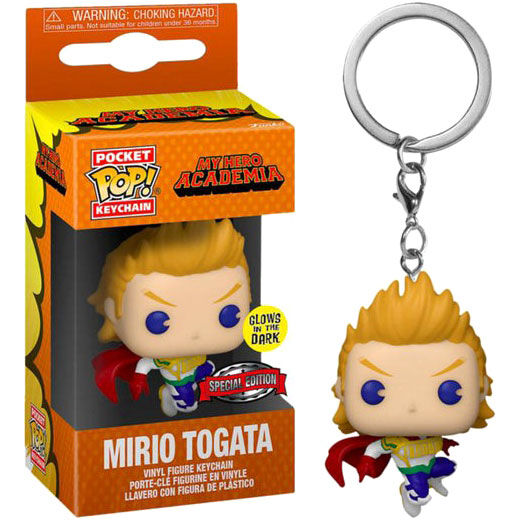 Porte-clés Pocket POP exclusif Mirio Togata de My Hero Academia, vue avant avec détails colorés et finition brillante