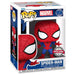 Figurine Funko POP Spiderman Marvel exclusive de 9 cm présentée dans sa boîte vitrée collector