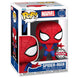 Figurine Funko POP Spiderman Marvel exclusive de 9 cm présentée dans sa boîte vitrée collector
