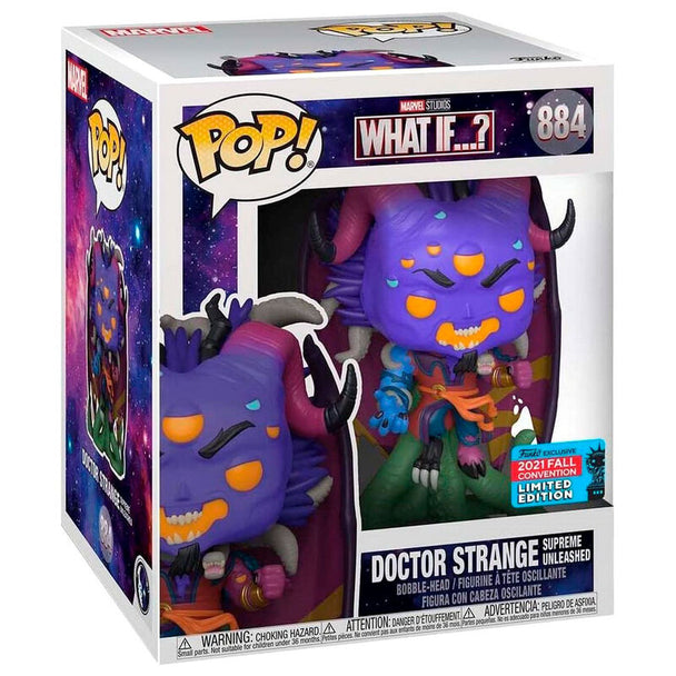 Figurine Funko POP Doctor Strange Supreme exclusive Marvel What If avec détails précis en vinyle dans sa boîte cadeau avec fenêtre