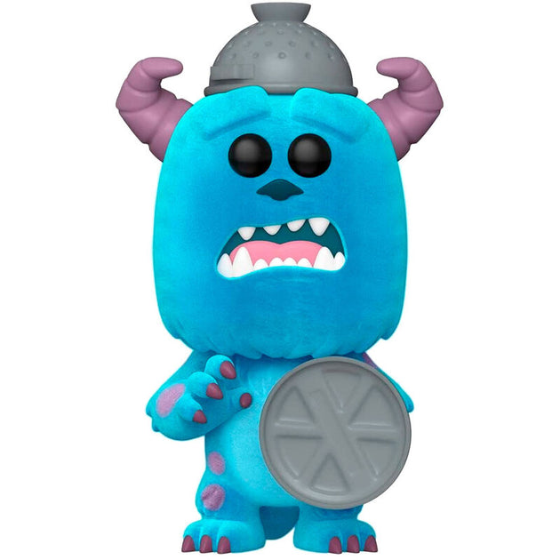 Vue rapprochée de la finition flocked douce et détaillée de la figurine Sulley Funko POP édition limitée Monsters Inc
