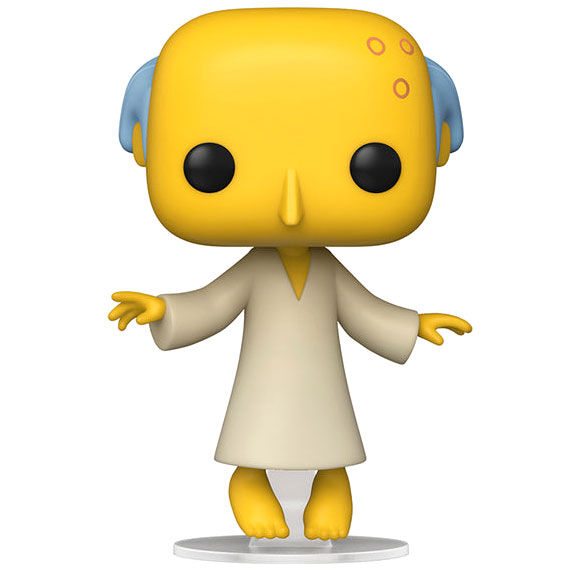 Vue rapprochée de la figurine exclusive Funko POP Mr. Burns lumineux dans sa boîte transparente