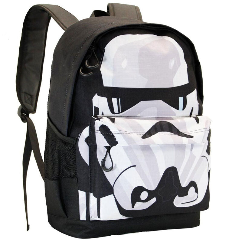 Intérieur spacieux du sac à dos Star Wars Trooper, parfait pour transporter livres et accessoires.