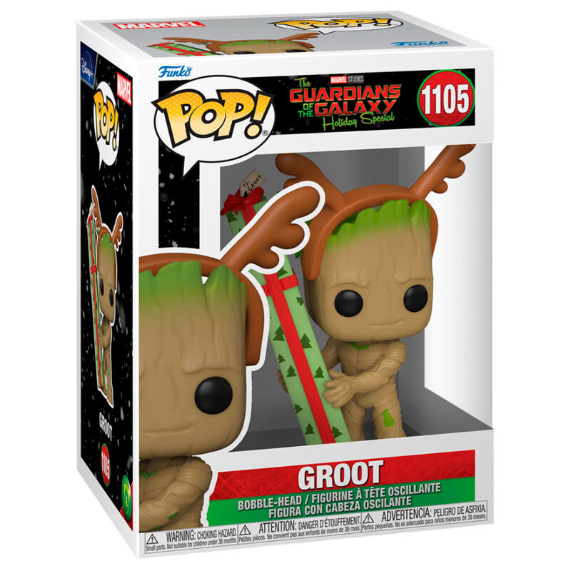 Packaging officiel Funko POP avec la figurine Groot de Marvel Guardians of the Galaxy visible à l'intérieur