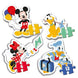 Set complet de quatre puzzles Disney Mickey progressifs avec 6, 9 et 12 pièces pour apprentissage ludique