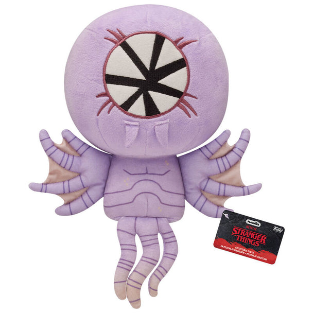 Peluche Demo Bat Stranger Things 17,5 cm en tissu doux, vue de face avec détails précis du personnage emblématique.
