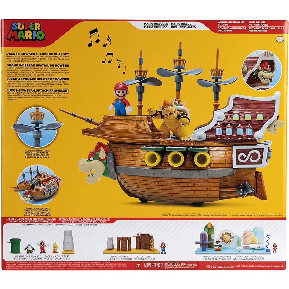 Détail du visage de la figurine Bowser dans le playset Nintendo Super Mario Deluxe